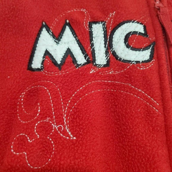 Disney Women Mickey Mouse Red Fleece Lightweight Hoodie Jacket Sz 15/17 XLarge - Picture 7 of 12